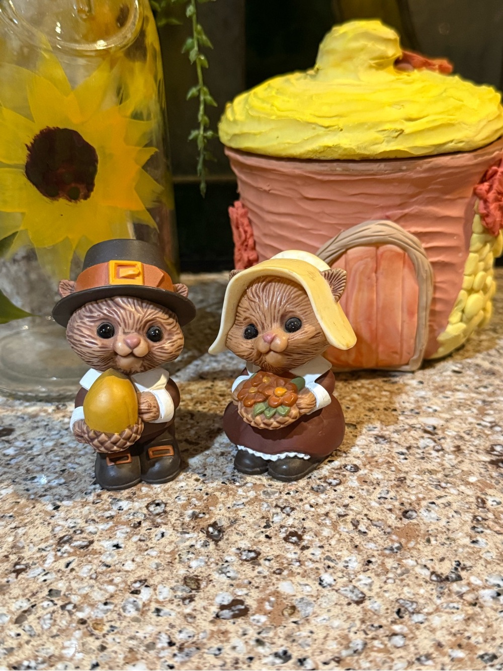 Vintage Hallmark Pilgrim Chipmunk Salt & Pepper Shakers